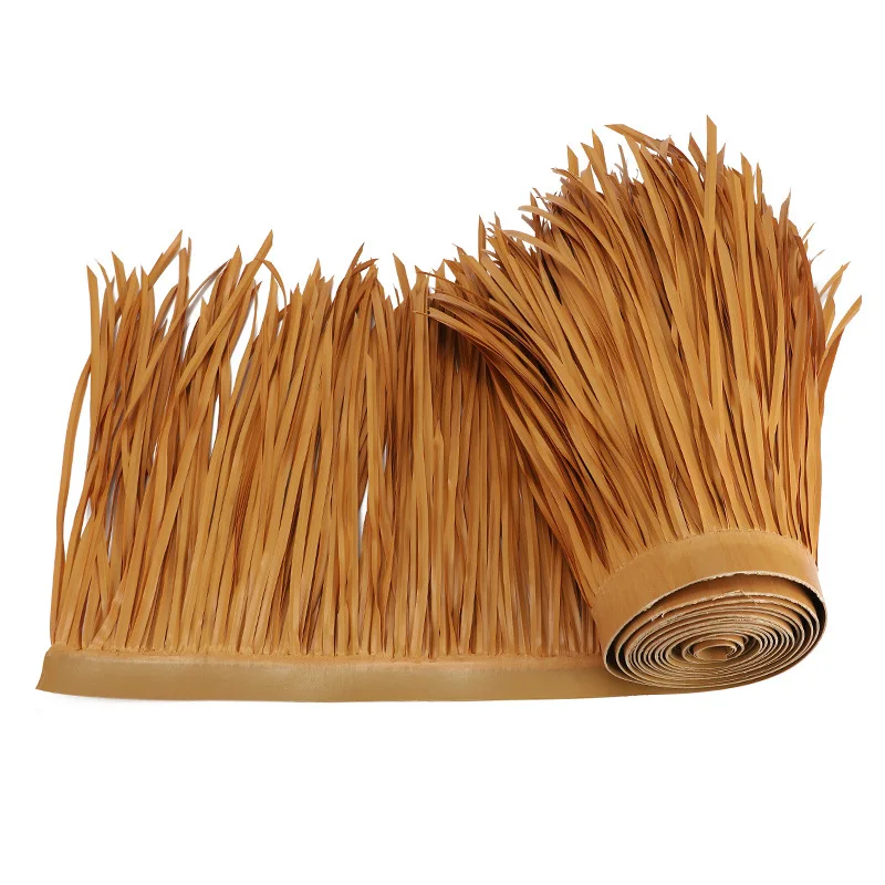 1M Artificial Straw Fake Grass Waterproof Retardant PVC Simulation Thatch Artificial Thatch Roof Decoration Home Garden Decor