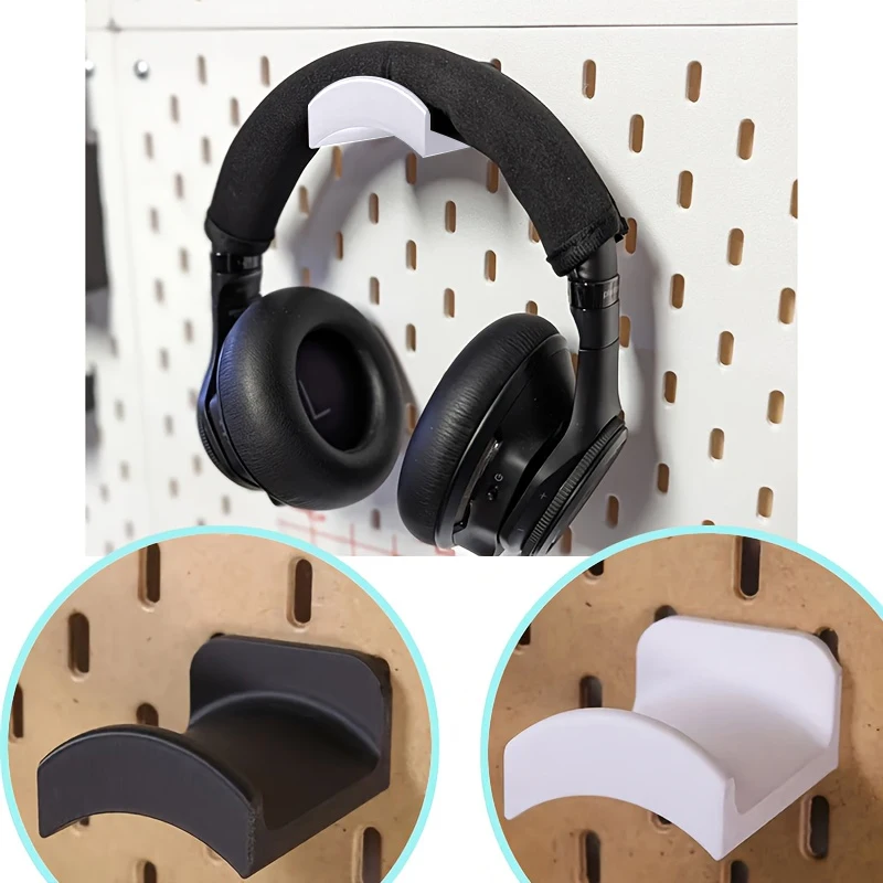 1 Stück geeignet für Ikea Skadis Kopfhörer-Aufhänger, multifunktionaler Kunststoff-Headset-Display-Ständer, unverzichtbarer Desktop-Organizer – Detail 1