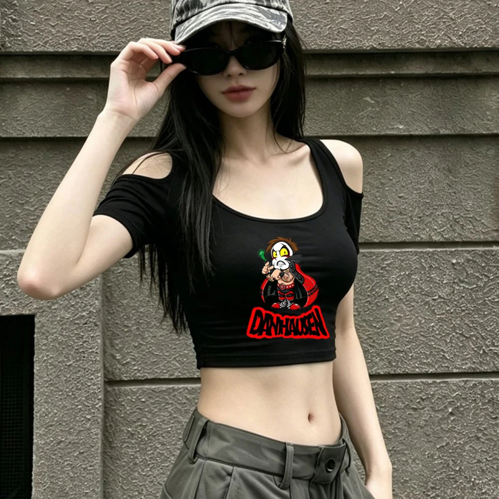 Danhausen crop top shoujo emo korean fashion manga japanese party tshirt dollette scene  meme