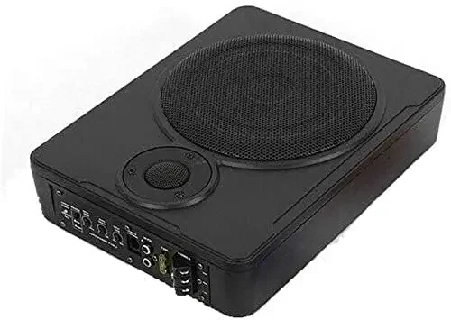 8-calowy niskoprofilowy wzmocniony system subwoofera, subwoofer pod siedzeniem aktywny kryjówka samochód ciężarowy sub, wbudowany wzmacniacz 600W