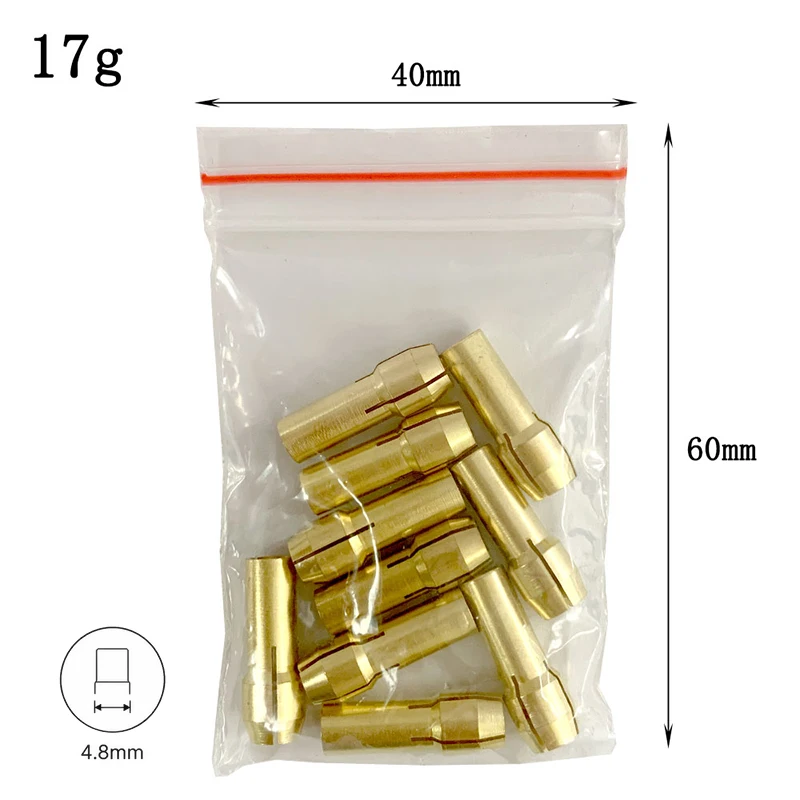 10-teiliges Mini-Messingbohrfutter-Set 0,5-3,2 mm, elektrische Schleifbohrer-Klemme mit 4,3/4,8 mm Schaftdurchmesser, Elektrowerkzeug-Zubehör – Detail 2