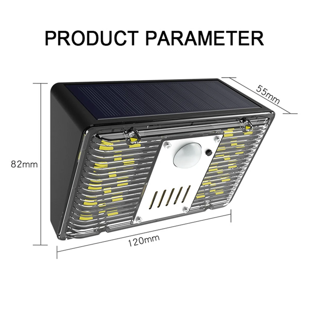 Solar Light Alarm Lamp Remote Control Security Alarm Motion Sensor Alarm Siren 129DB Detector for Home Yard Outdoor