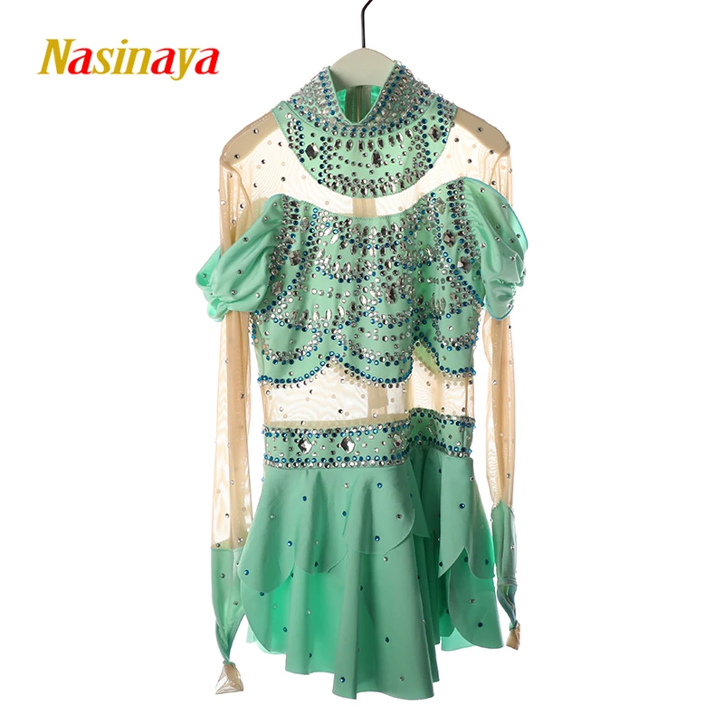 Nasinaya Figure Skating Competition Training Dress Women's Children's Gymnastics Performance Green Clothing