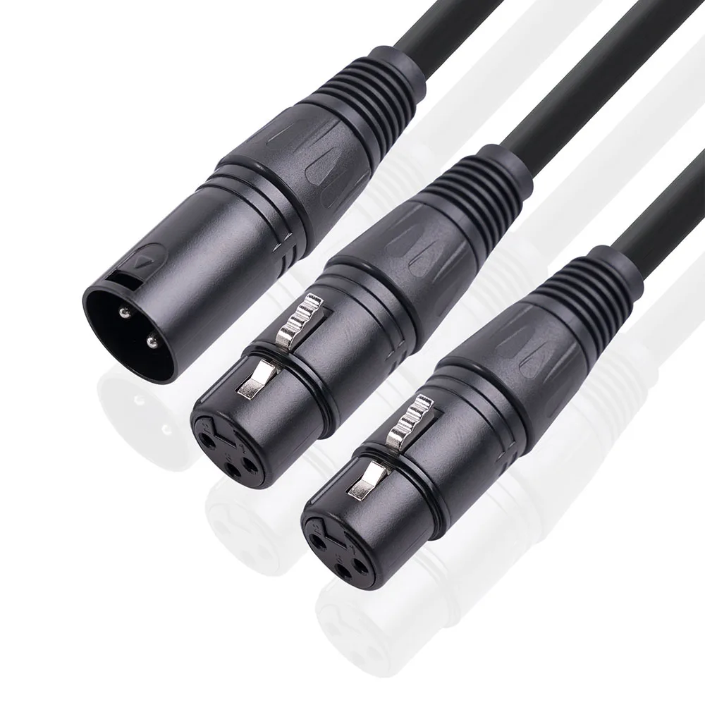 0.5m Shielded Wire Metal Head Three Core Balanced Canon One Revolution Two Female XLR One To Two Mixing Console Audio Cable