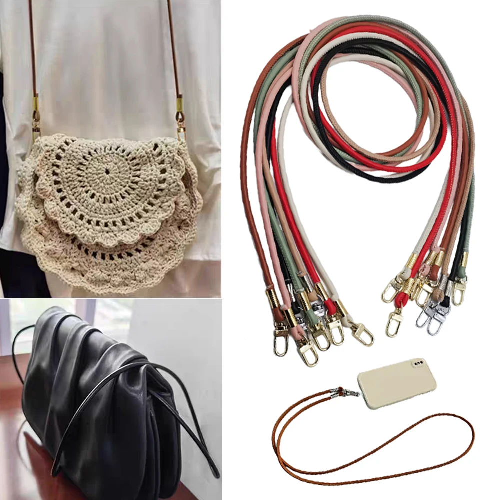 120cm Colorful Adjustable Bag Belt DIY Mobile Phone Lanyard PU Leather Crossbody Strap Fashion Thin Mobile Phone Hanging Rope