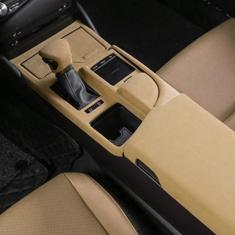 

For LEXUS ES200 ES260 ES300h 2018 2019 2020 2021 2022 Interiors Suede Overlay Central Armrest Cover Water Cup Frame Panel