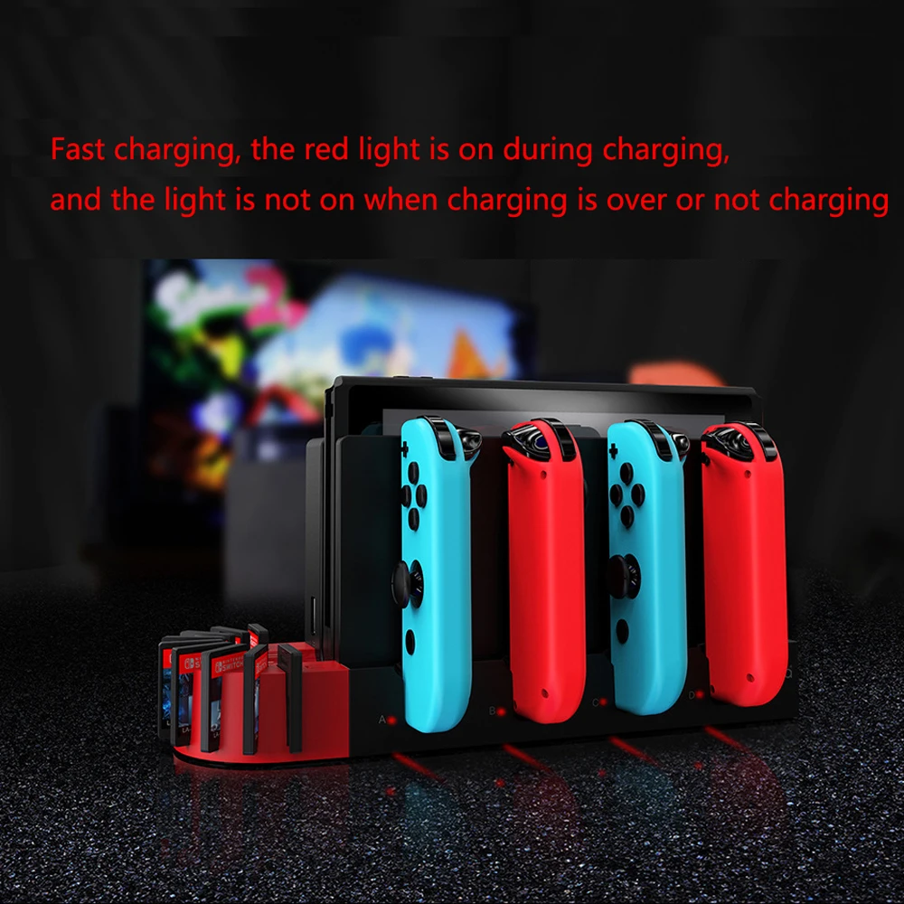 มัลติฟังก์ชั่ชาร์จแท่นวางสำหรับ Switch Joy-Con Controller Storage Bracket & Handle สำหรับ N-S เกม Accessor