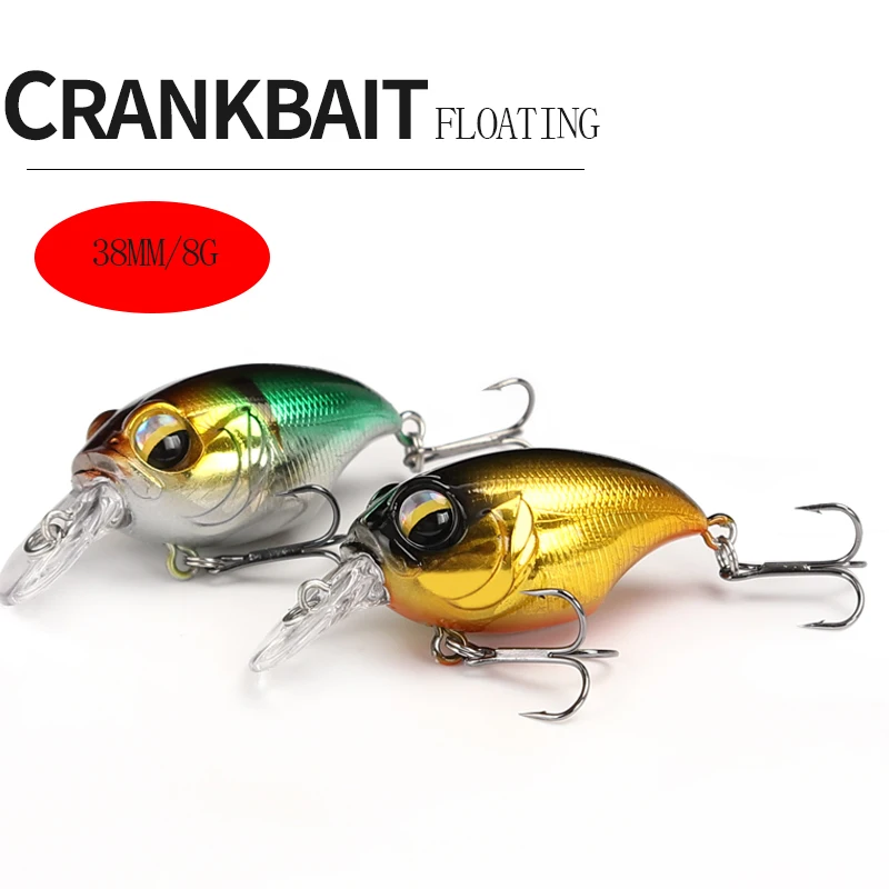 38mm 8g Topwater Mini Crankbait Fishing Lure Floating Wobbler Artificial Hard Bait for Pike Walleye Bass Plastic Swimbait Tackle