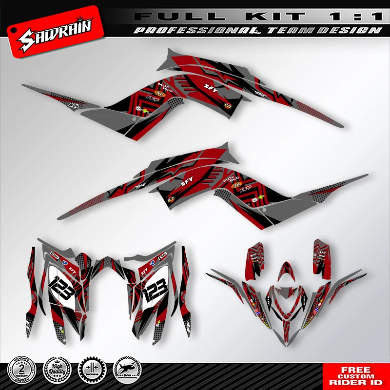 Sawrain For Yamaha  2013 2014 2015 2016 2017 2018-2023 RAPTOR 70 Graphics Backgrounds Decal Stickers Kits Number Name Custom 003