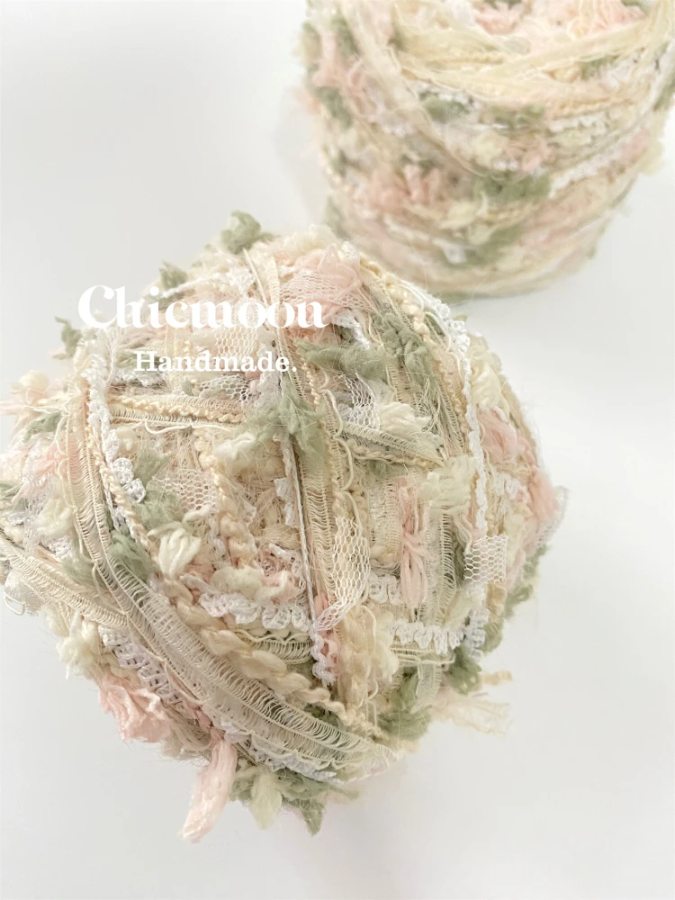 

[Chicmoon] Apricot Rain Pear Blossom | DIY's Characteristic Hand-mixed Wool Ball, Crochet Woven Bag Card Cover