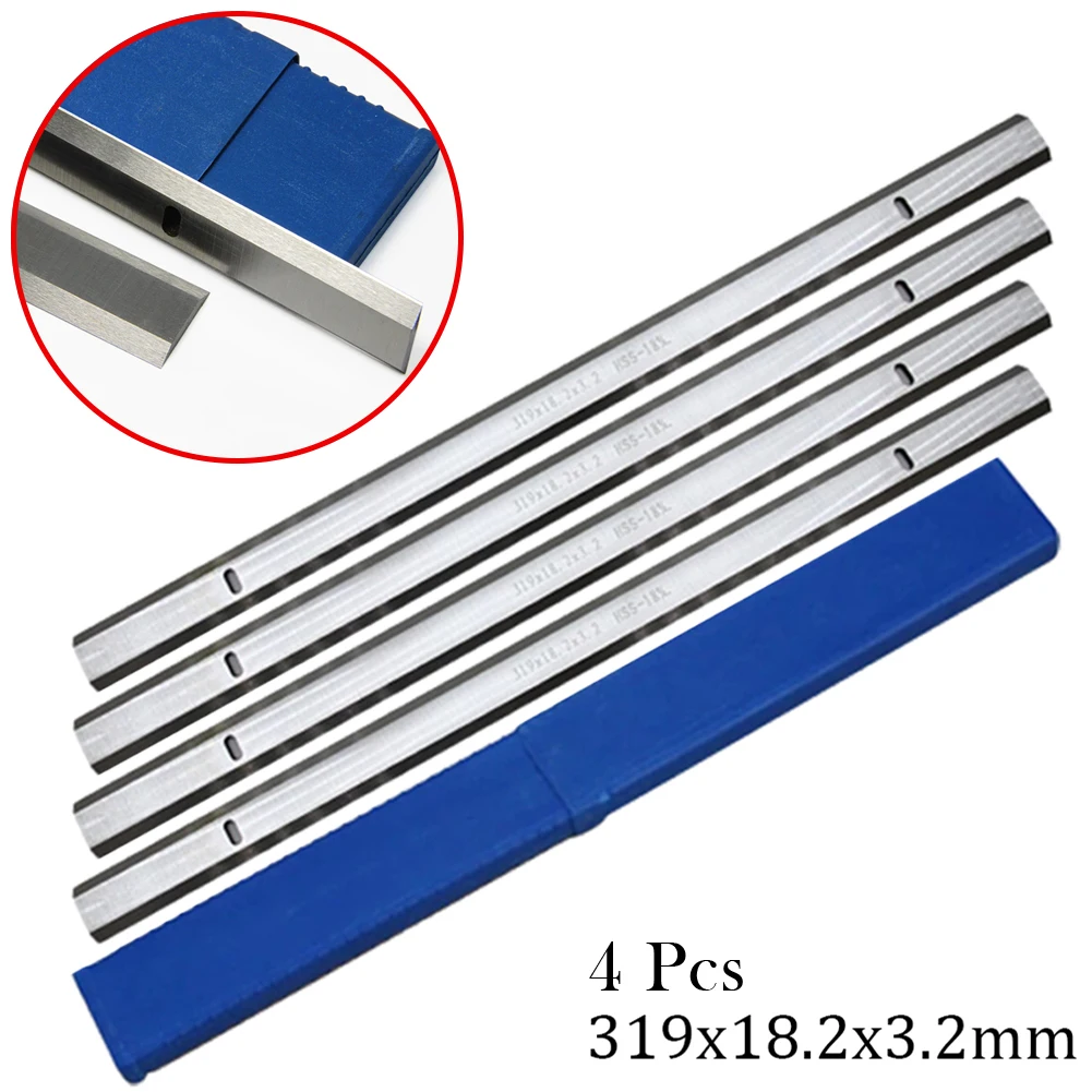 Lame per pialla HSS da 4 pezzi da 13 pollici 319x18.2x3.2mm a bordo singolo/doppio Edg pialla per legno in acciaio ad alta velocità per la lavorazione del legno