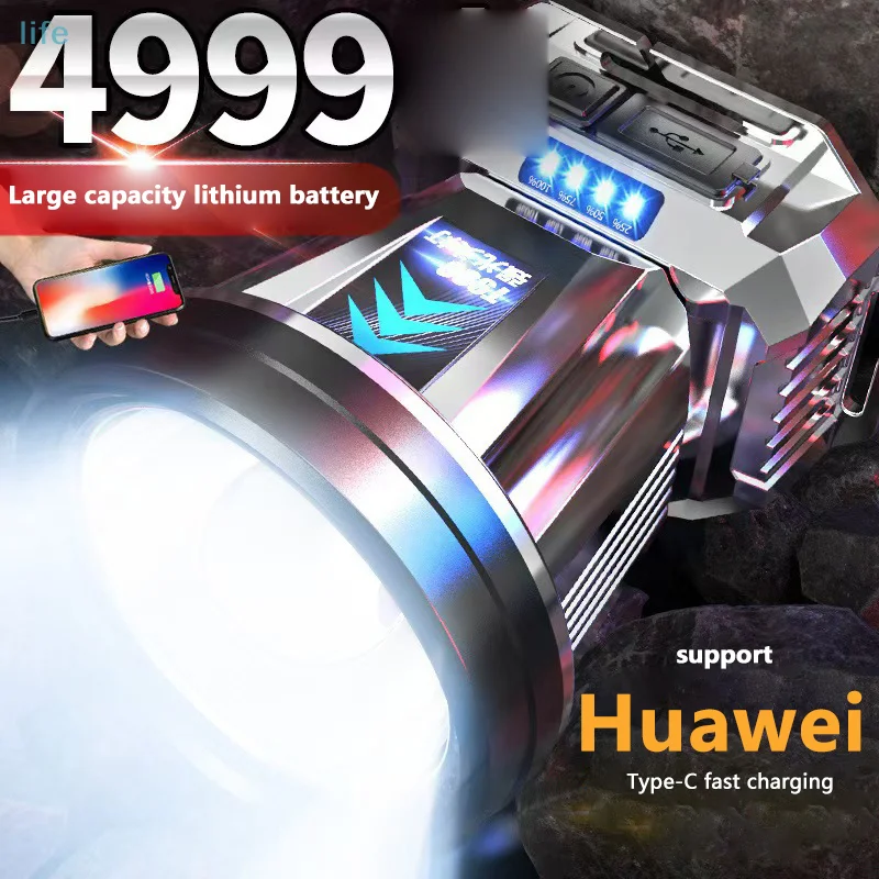 

1 Piece Super Bright Emergency Searchlight Outdoor Strong Light Headlight Led Head-Mounted Rechargeable Night Fishing Light