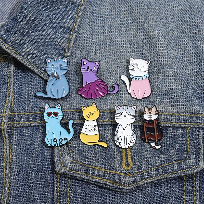 Funny Music Cat Enamel Pins Pop Singer Kitten Brooches Lapel Badge Backpack Clothes Animal Decorative Accessories Gift Wholesale