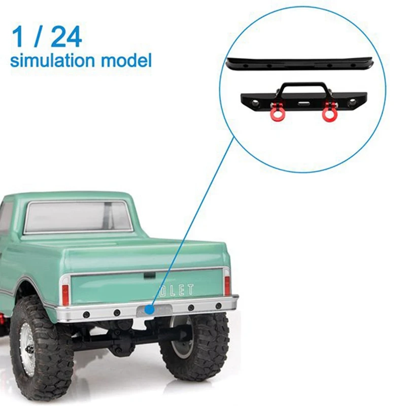 For Axial SCX24 Axi00001chevrolet C10 Frame 1/24 RC Crawlercar Metal Front & Rear Bumper Replacement Accessories