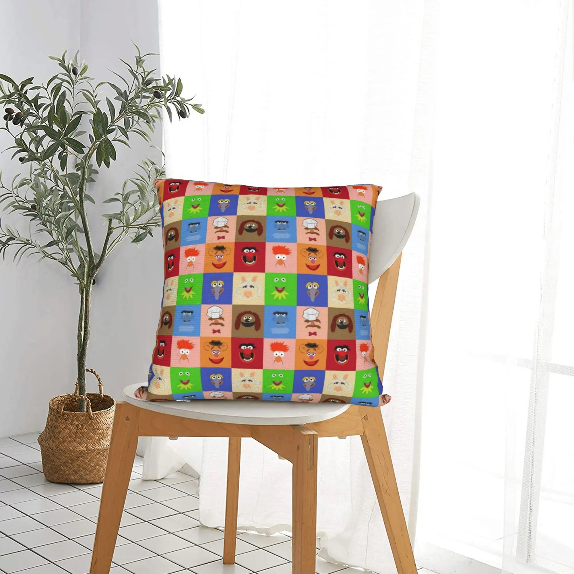 Muppets Sesames Streets Square Pillow Case Funny Face Cushion Covers Customized Zippered Decor Pillowcase for Sofa 45x45cm