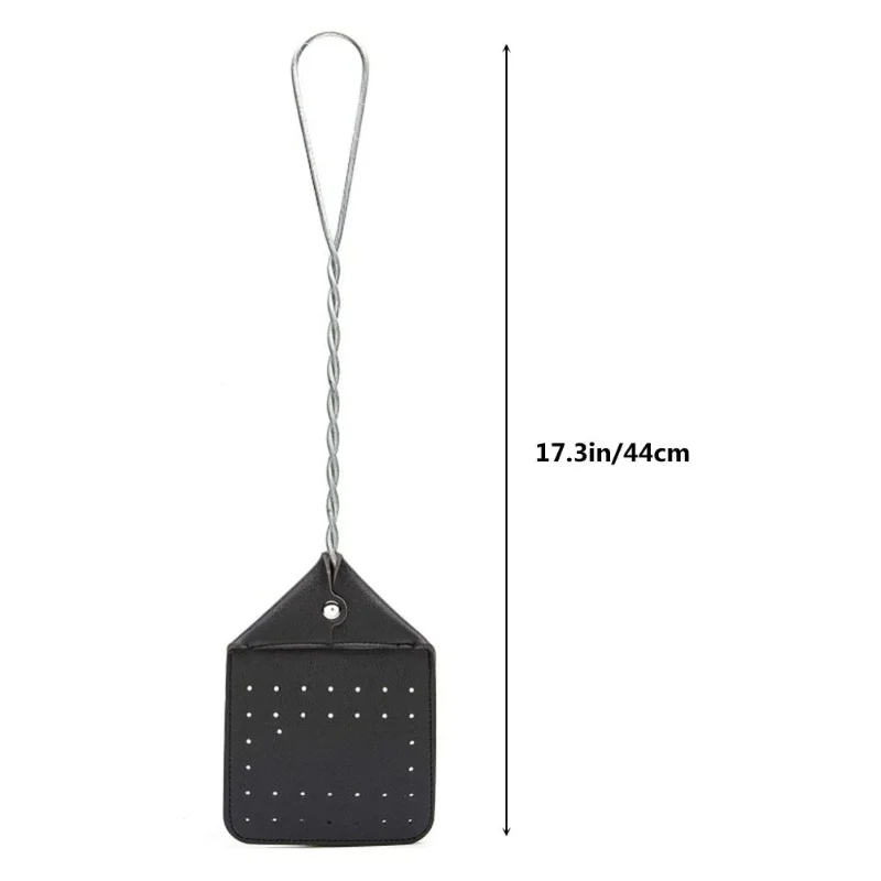 PU Leather Fly Swatter 20.4in Heavy Duty Fly Swatter With Durable  Iron Handle Outdoor Household Extended Mosquito Swatter