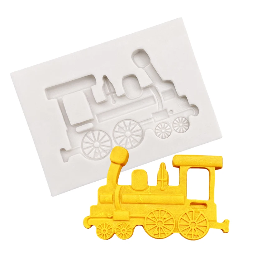 Vintage Locomotive Railway Engine Silicone Cake Baking Mold Sugarcraft Chocolate Cupcake Resin Tools Fondant Decorating Tools