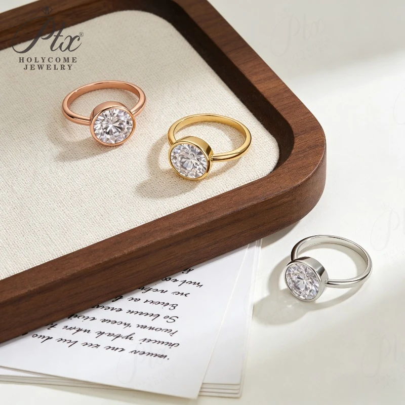 3ct D White Moissanite Round Shape Ring S925 White Gold Yellow Gold Rose Gold Sparkling Shine Women Jewelry Accessory
