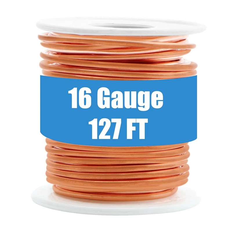 Copper Wire, 99.9% Soft Pure Bare Copper Wire For Gardening, Electroculture,16 Gauge/ 1.3 Mm Diameter, 127 Feet,1 Pound