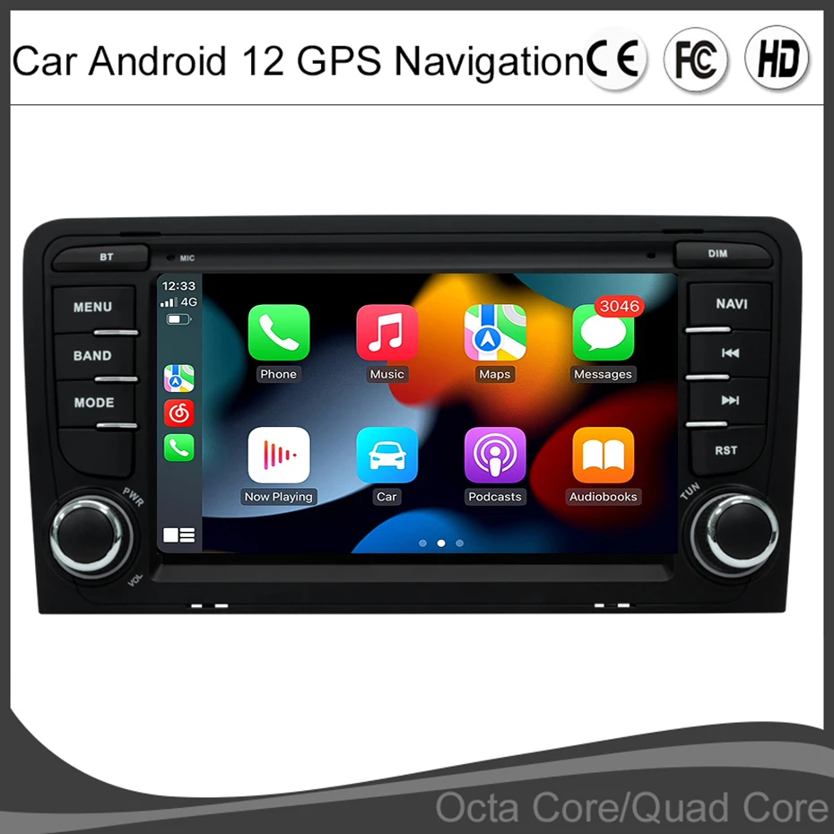 

Android 12 Car Radio Stereo Player Multimedia GPS Navigation System For Audi A3 S3 DSP CARPLAY Audio Head Unit 2 din Wifi 4G