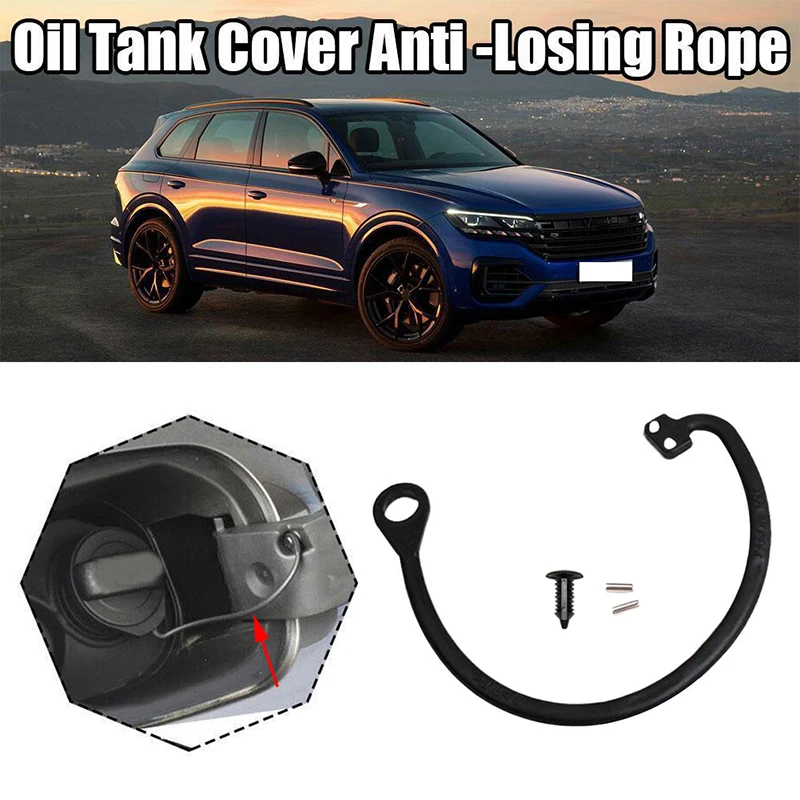 Black Fuel Tank Cap Retaining Strap Cord Rope For VW Polo Jetta Golf MK4 MK6 Touran Passat for Audi A4 A6 for Skoda 1998-2018