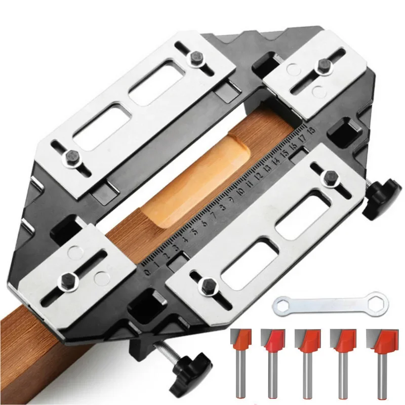 

Slotting machine Woodworking installation lock fixing drilling guide slotting fixture