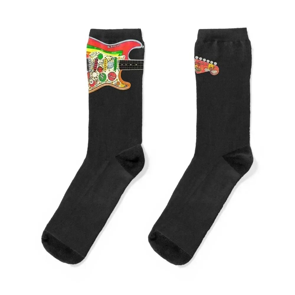 George Harrison Guitar Sticker Socks funny sock cool Man Socks Women's