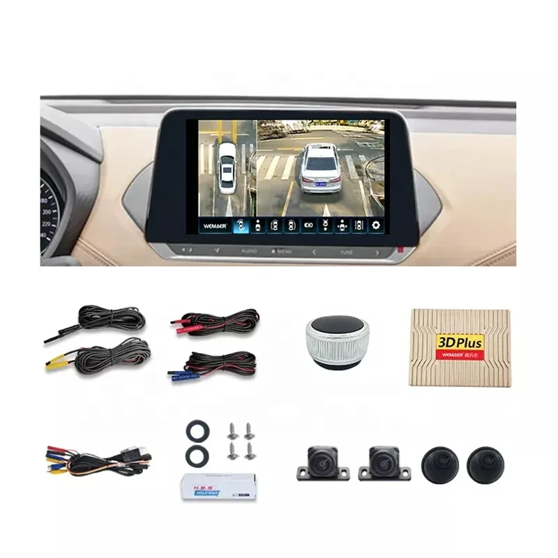 T7 3D PLUS Car Panoramic Camera 360 Bird View Security System AVM Surround View With Dynamic Trajectory AHD VGA CAN Output