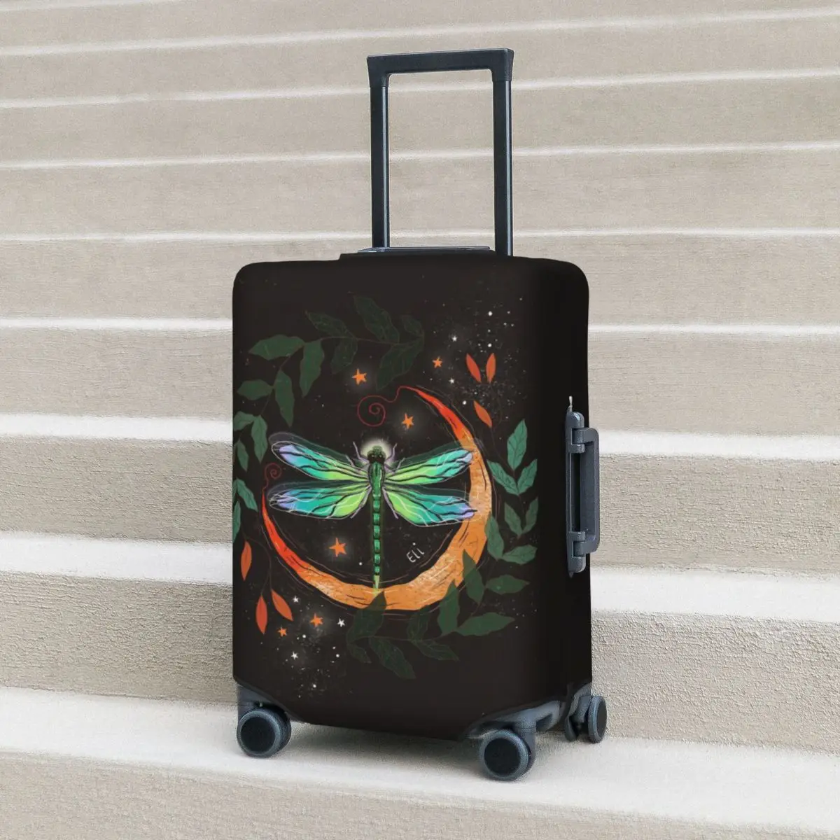 Dragonfly Moon Suitcase Cover Animals Cruise Trip Protector Holiday Useful Luggage Case