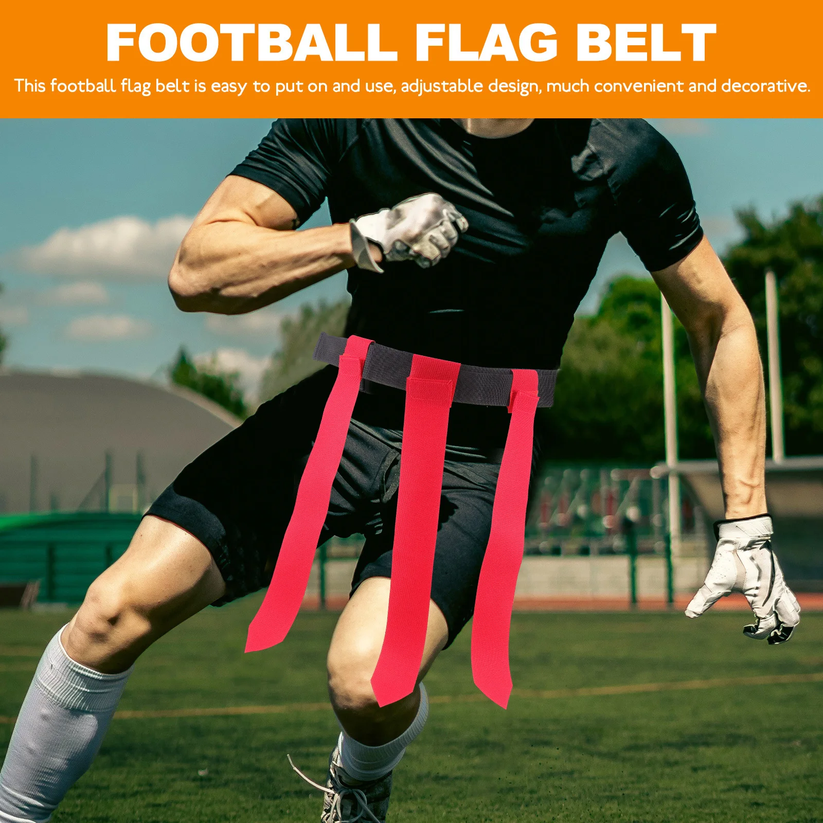조절 가능한 플래그 풋볼 벨트 나일론 소재 청소년 및 성인용 착용 및 제거 용이 내구성 다양한 설정 플래그 풋볼 밴드