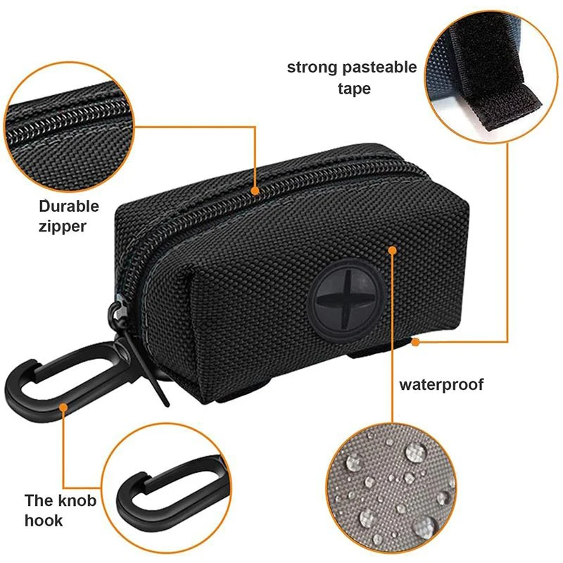 Pet Dog Poop Bag Holder Leash Attachment Adjustable Mini Travel Garbage Bag Dogs Waste Poop Bags Dispenser Pet Cleaning Tools