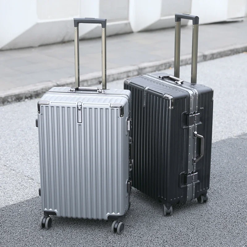 Luggage Aluminum Frame Women Men's Suitcase Small 20-Inch Trolley Case Universal Wheel 24 Student 26 Password Leather Case 28