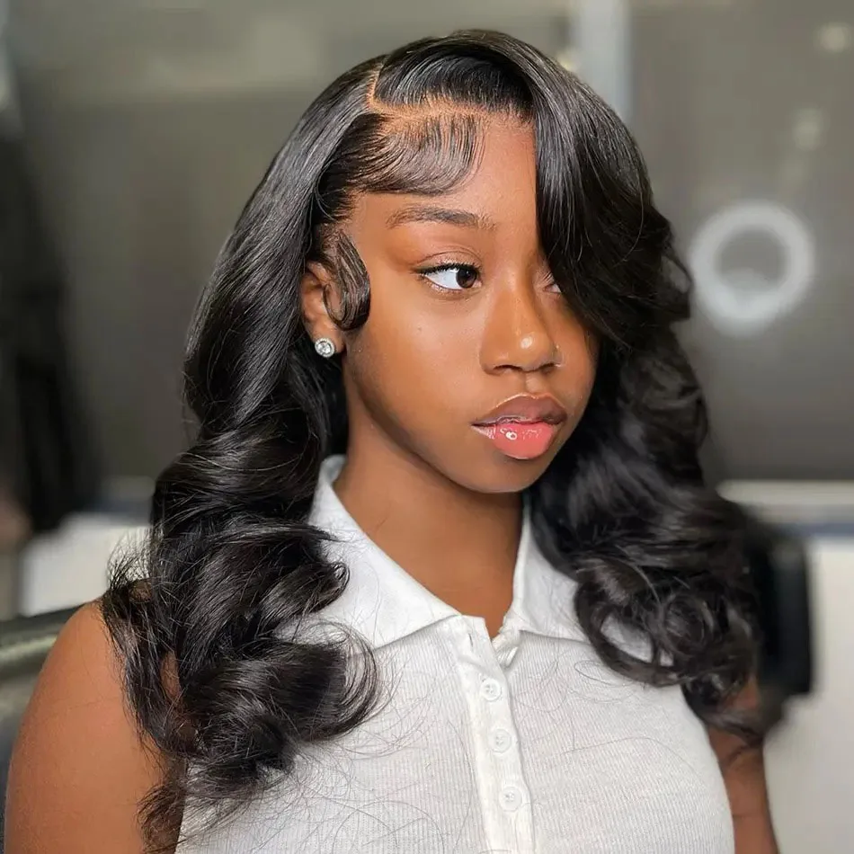 

Body Wave Bob Wig Human Hair 13x6 HD Lace Front Wigs Human Hair Pre Plucked 180% Density Bob Wigs for Black Women Natural Black