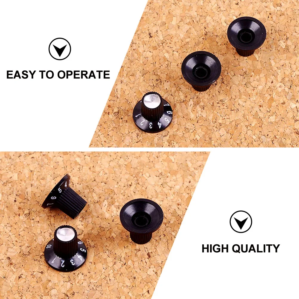 

Acoustic Guitar Control Knob High-legged Button Volume Potentiometer Electric Knobs Black Parts
