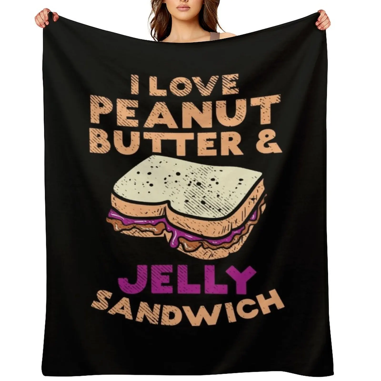 Me encanta el sándwich de mantequilla de maní y gelatina, manta peluda multiusos para cama, mantas más suaves de moda