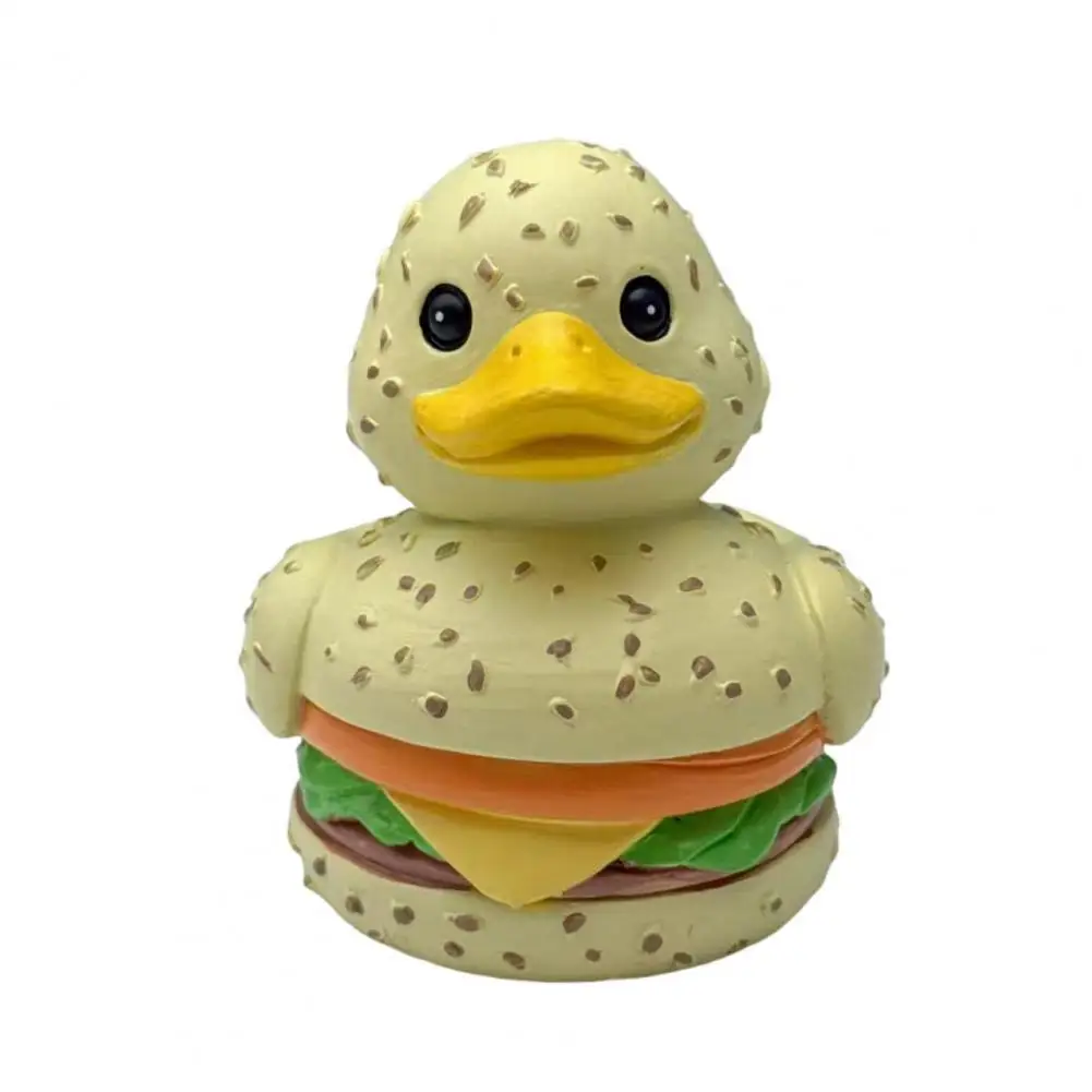 Bonita estatua de pato de resina, adorno de pato de hamburguesa, decoración peculiar de pato de hamburguesa para la oficina en casa, regalo novedoso