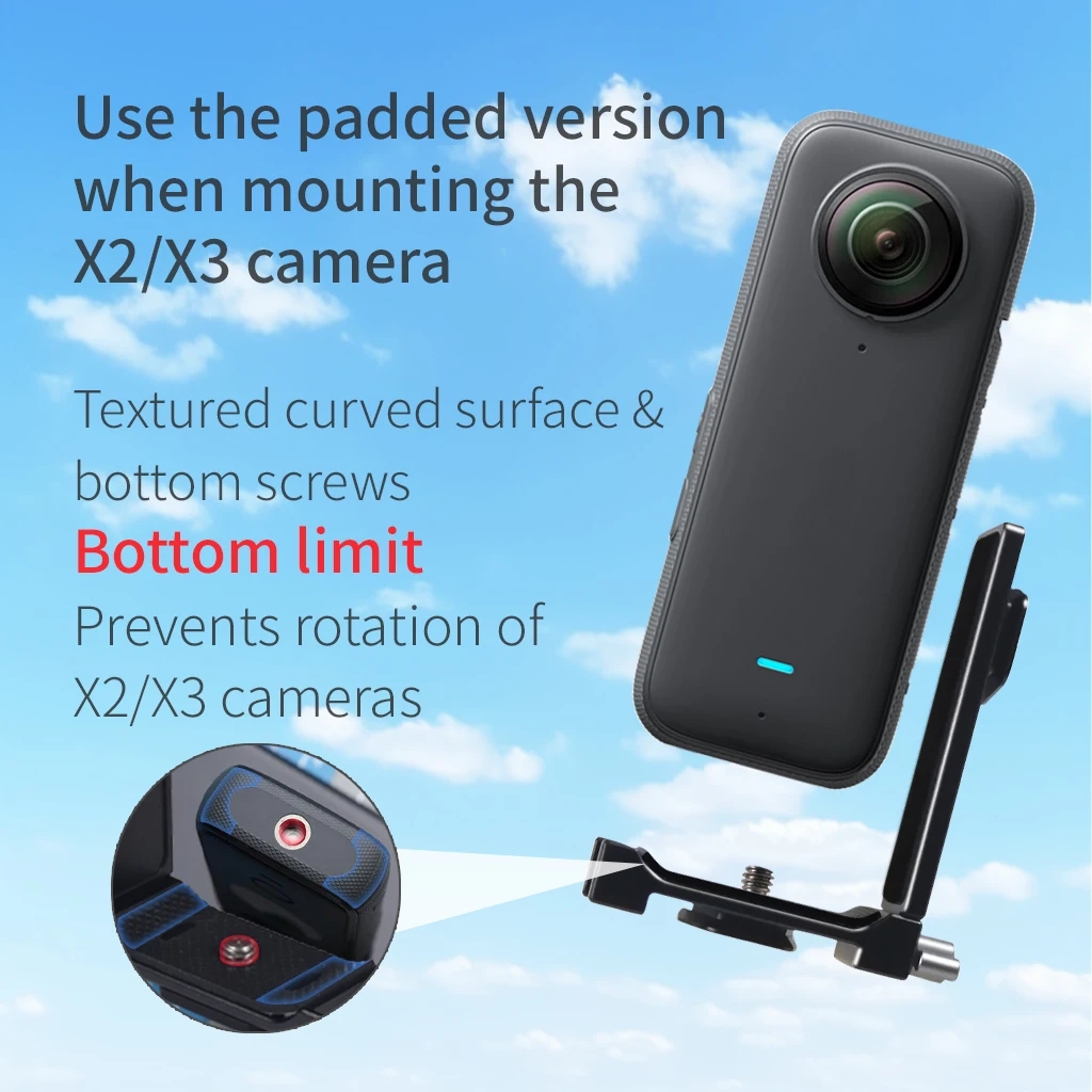 Aluminium-Schnellwechselbasis Magnetischer Klappbarer Stativadapter mit 2x Kaltschuhhalterungen für Insta360 X6 X5 X4 X3 Panorama-Actionkamera – Detail 8