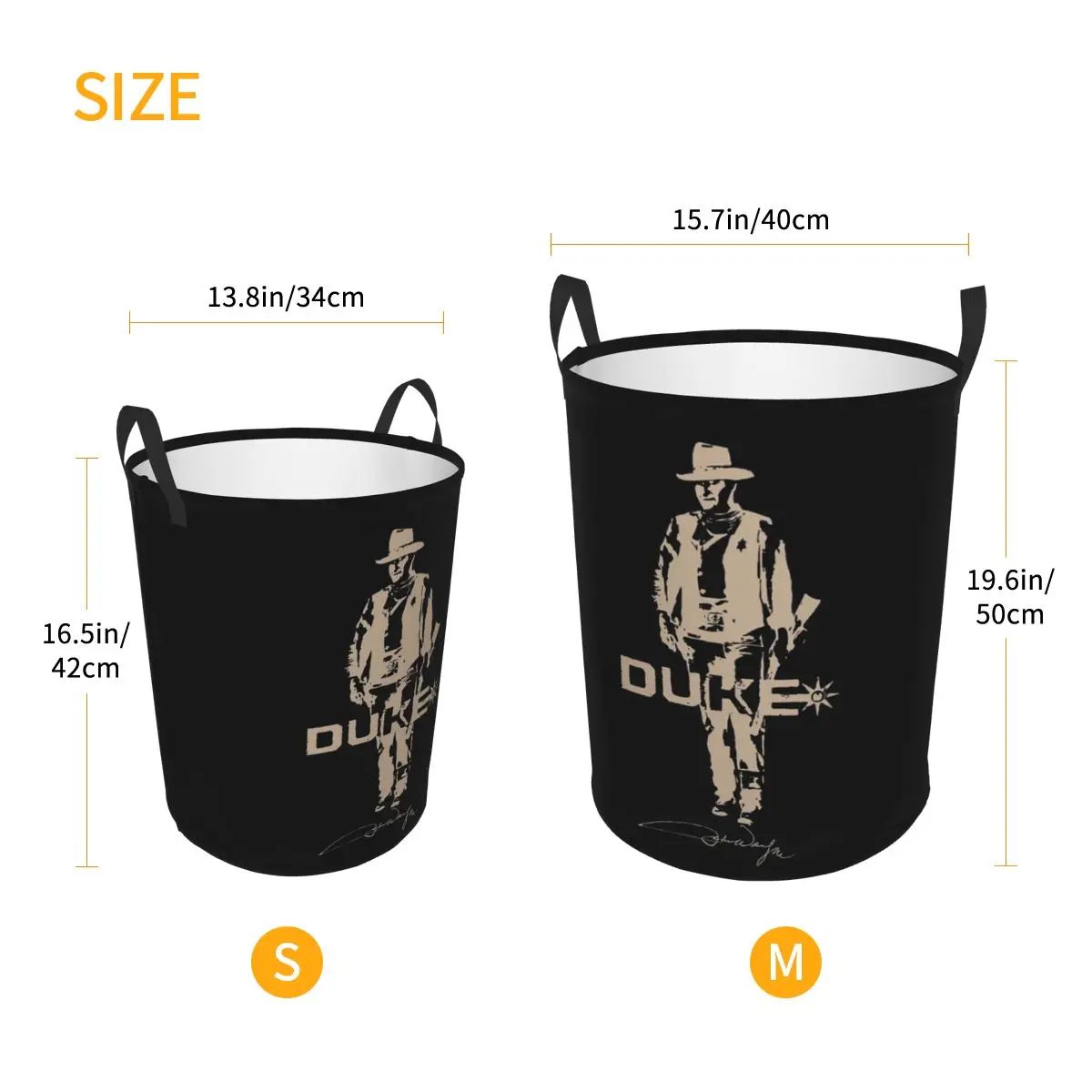 John Wayne Foldable Laundry Baskets Dirty Clothes Toys Sundries Storage Basket Large Waterproof Bucket For Home Kids