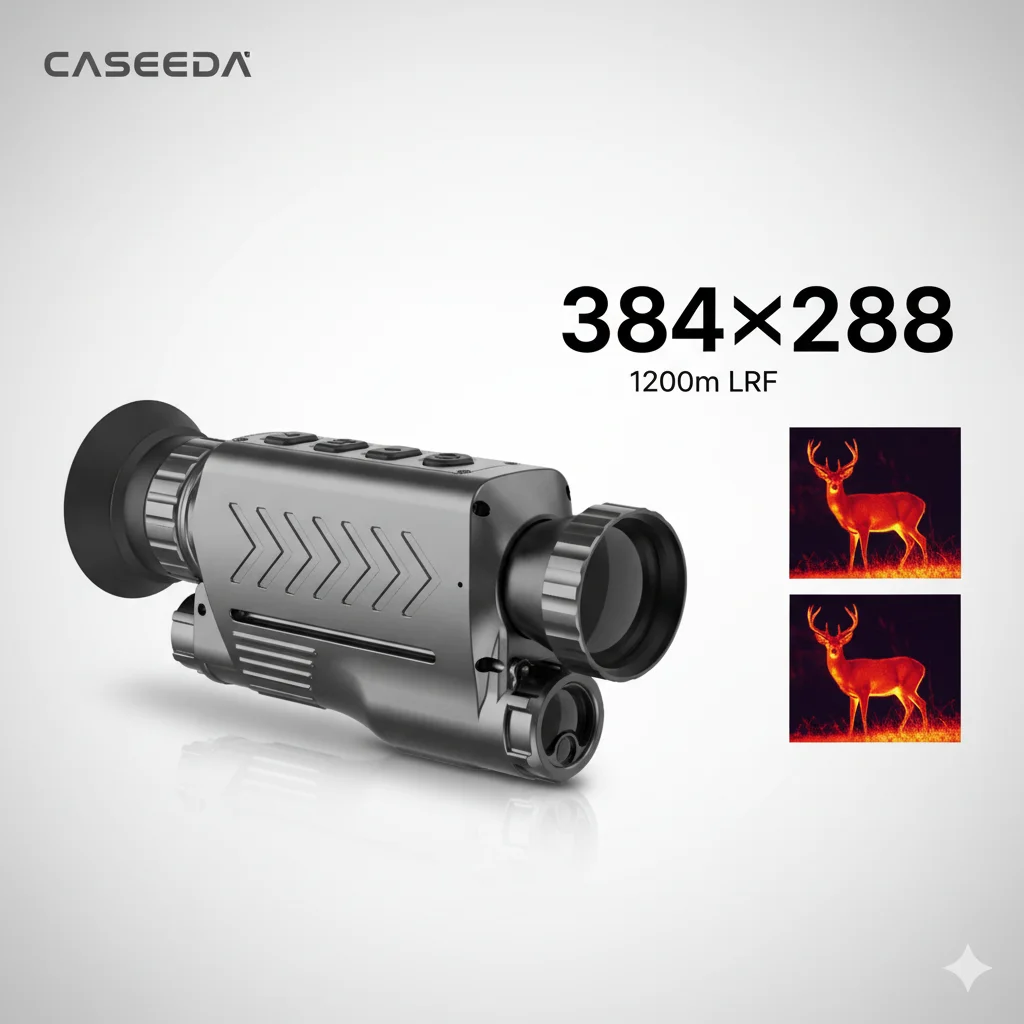 384x288 Thermal Monocular Night Vision Monocular Long Range 1000m 35mm Digital Infrared CASEEDA MV3 50Hz Handheld For Hunting