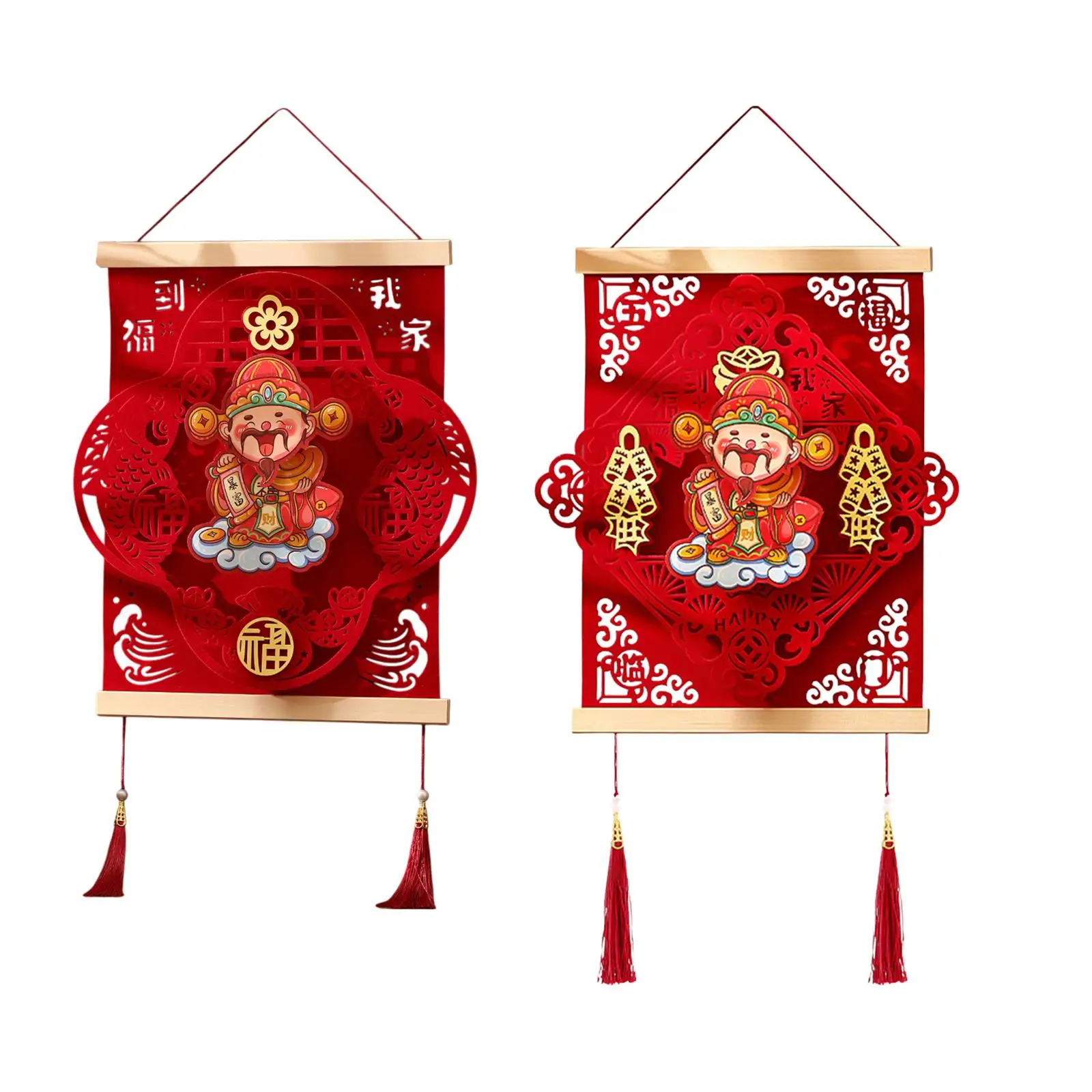 Chinese New Year Decoration Traditional The God of Wealth Charm for Party