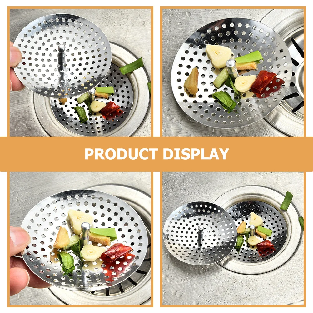 

6pcs Kitchen Sink Strainer Stainless Steel Drain Filter Smooth Edge For Kitchen Bathroom Washroom Sink Strainer Net