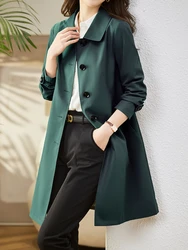 Trench Coat for Women 2023 New in Fashion Korean Style Clothes Oversized Vintage Solid Casual Female Coat Elegant Womens Jackets