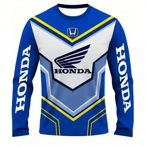 봄과 가을 3D 프린트 데포르티바 캐주얼 속건성 긴팔 혼다 사이클링 패션 티셔츠 남성과 여성을 위한 봄과 가을 3D 프린트 데포르티바 캐주얼 속건성 긴팔 혼다 사이클링 패션 티셔츠 남성과 여성을 위한