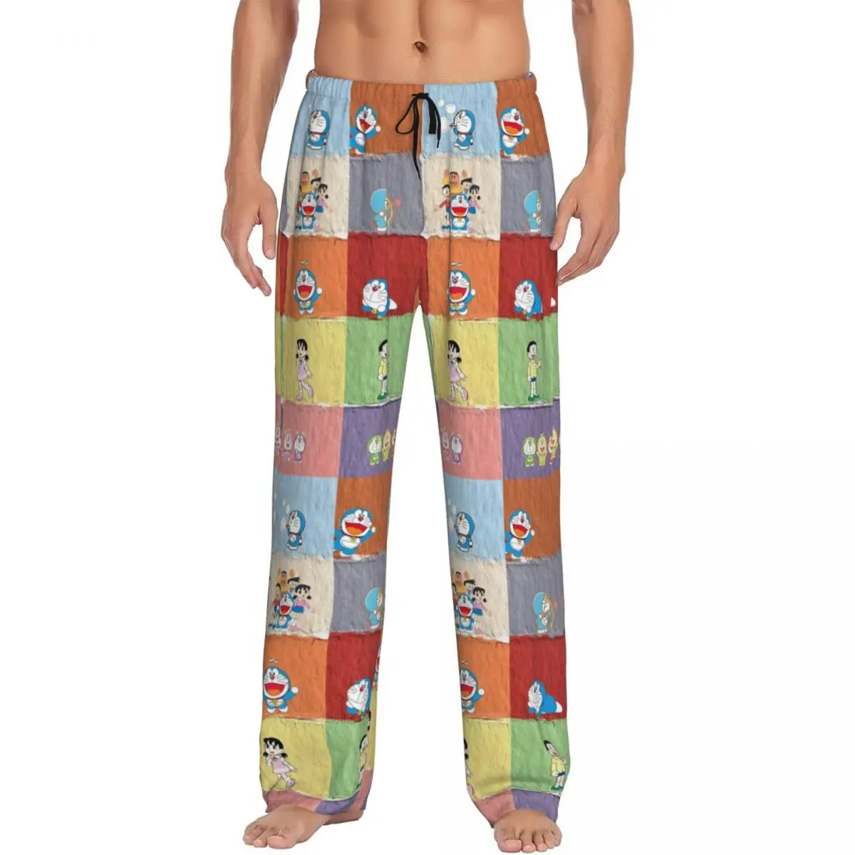

Custom D-Doraemons Cartoon Pajama Pants for Men Lounge Sleep Drawstring Sleepwear Bottoms with Pockets