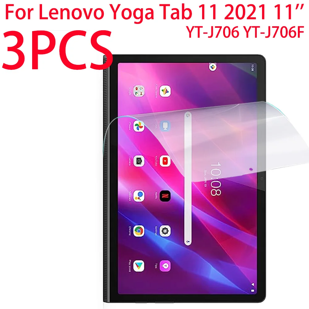 3 Packs PET Soft Film Screen Protector For Lenovo Yoga Tab 11 YT-J706F 11.0 inches 2021 Tablet Protective Film PE Soft Film 