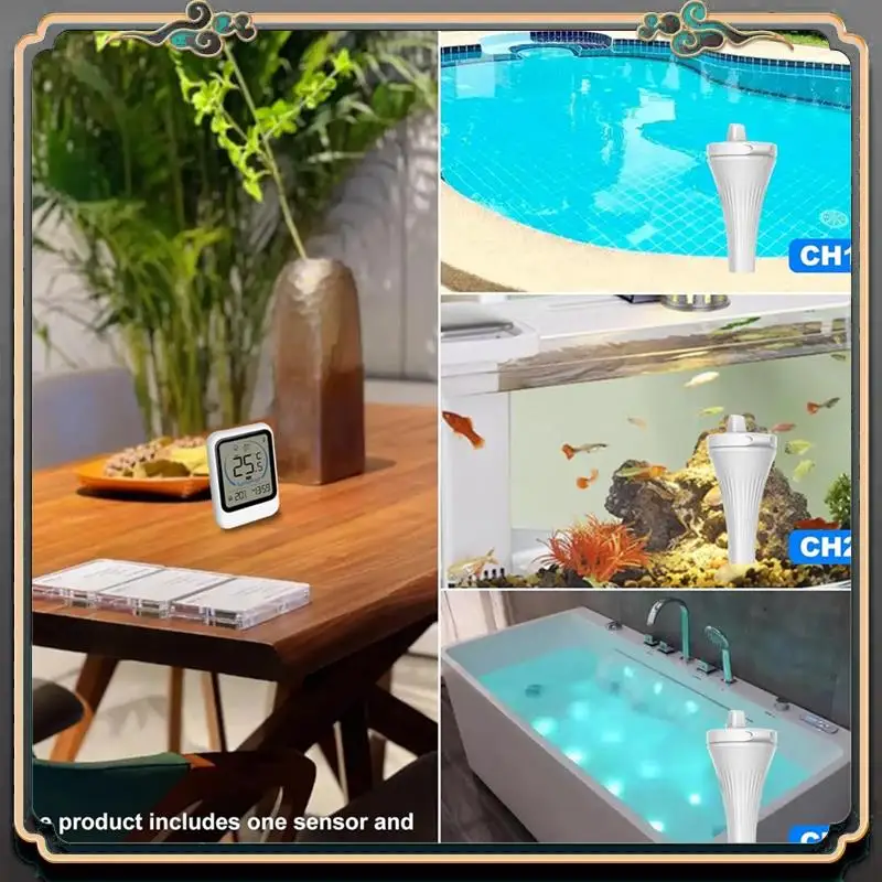 

Pool Thermometer With Temperature Sensor For Pool Fish Tank Bathtub Water Temperature Gauge Temperature Monitor