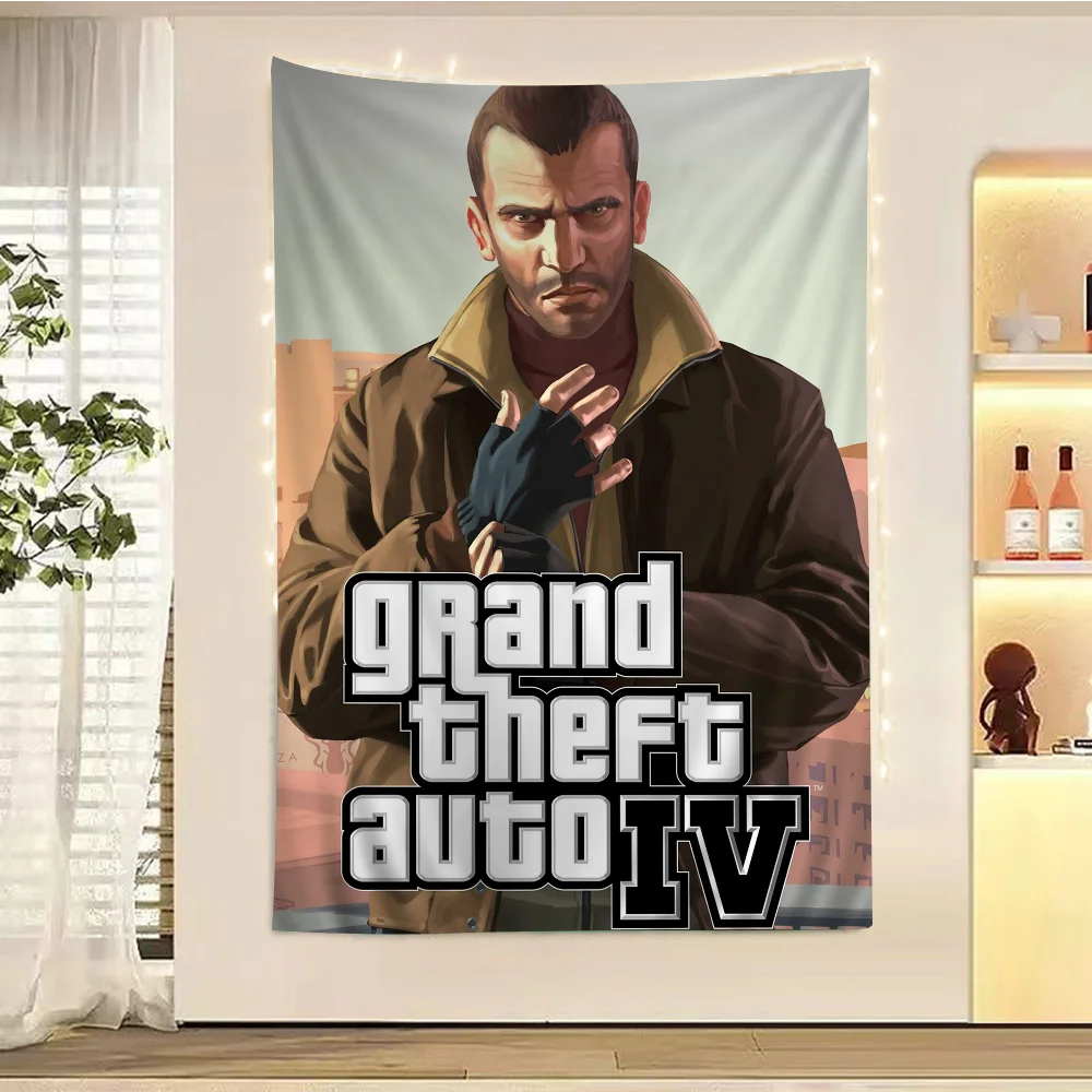 

Grand Theft Auto Colorful Tapestry Wall Hanging Hanging Tarot Hippie Wall Rugs Dorm Wall Art Decor