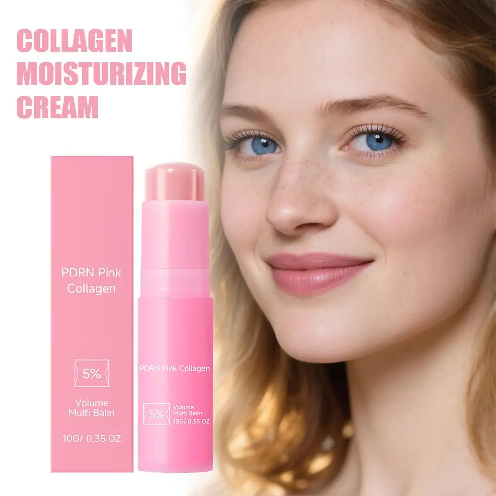 Collagen Pink Multi Balm Stick Moisturizing Deep Hydrating Wrinkle Bounce Lifting Facial Cream Skin Care Korean Makeup Base