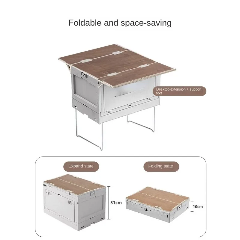 Outdoor Camping Storage Box Table Folding Camping Car Organizing Car Picnic Box Table