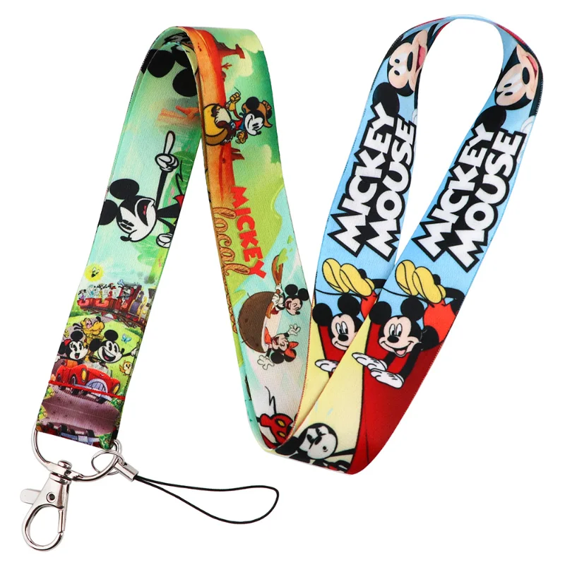 Disney Mickey Mouse Umhängeband Lanyards Schlüsselanhänger Ausweishalter Ausweis Pass Hängeseil Lariat Lanyard für Schlüsselanhänger Kinder Geschenk Spielzeug